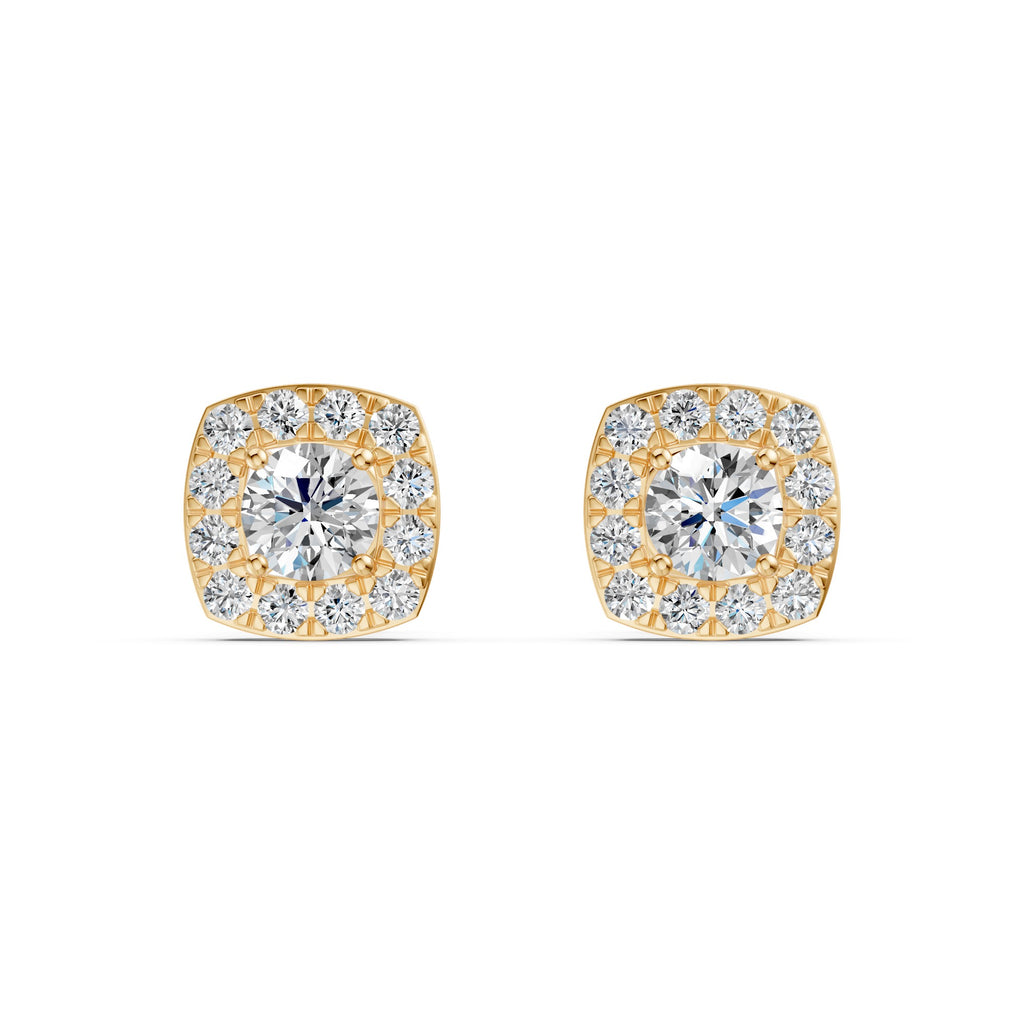 Luminous Halo Solitaire Diamond Studs