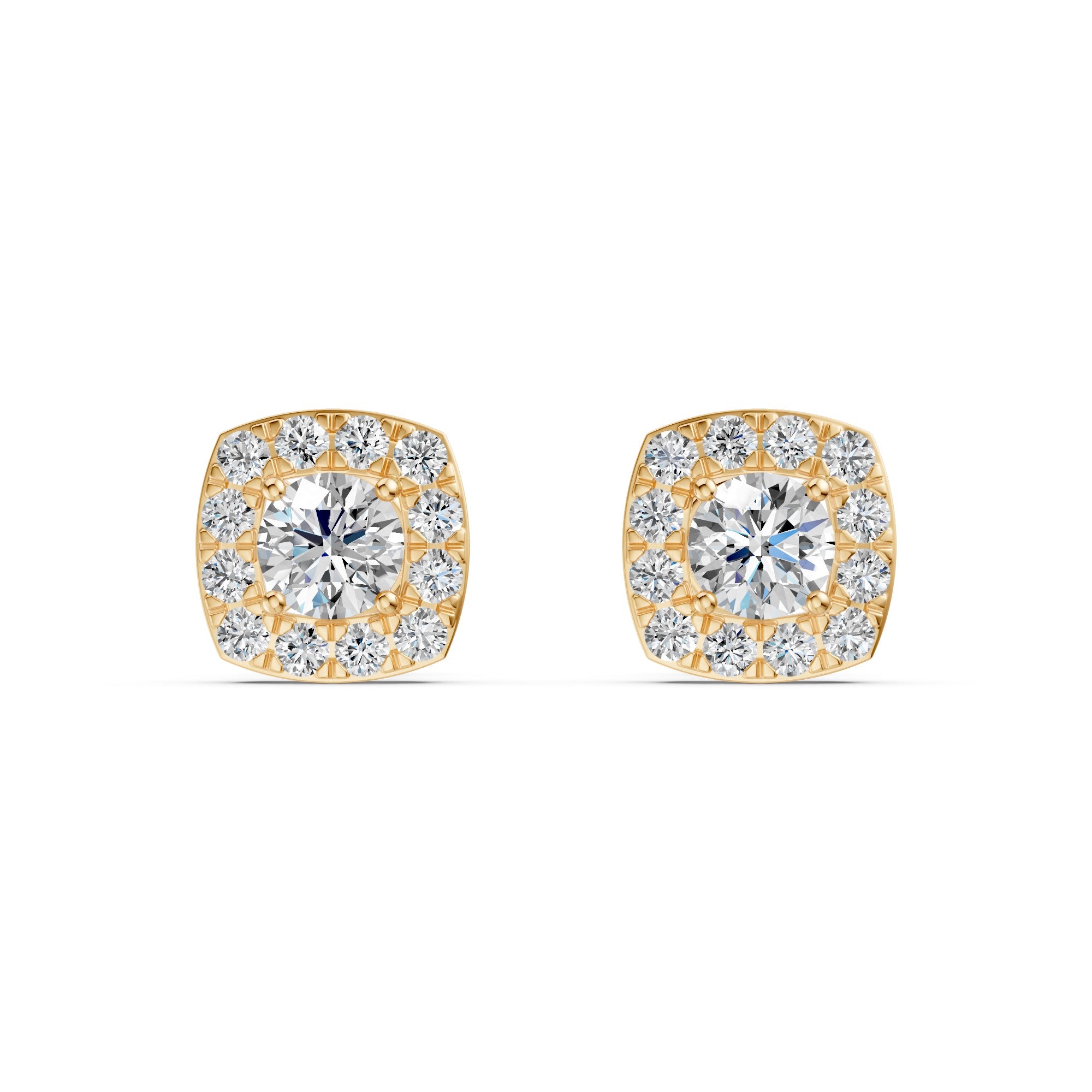 Luminous Halo Solitaire Diamond Studs