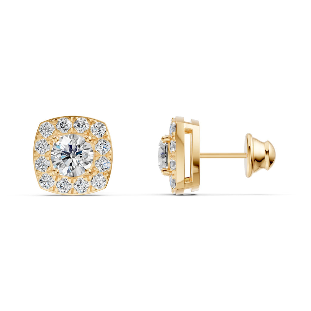 Luminous Halo Solitaire Diamond Studs