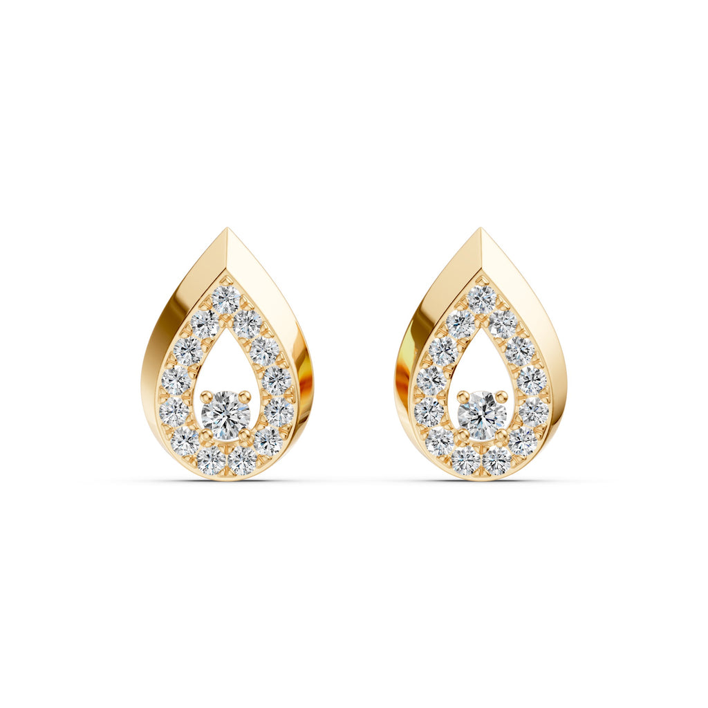 Gleaming Dew Drop Diamond Earrings