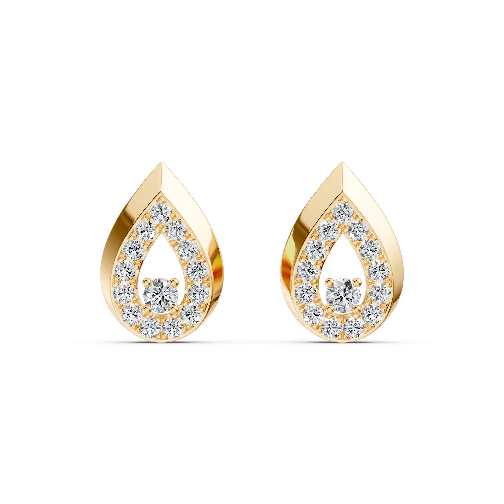 Gleaming Dew Drop Diamond Earrings