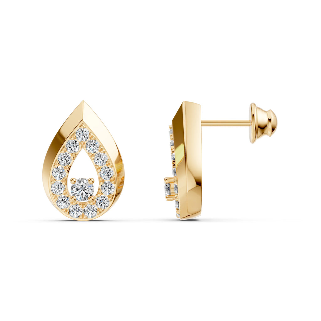 Gleaming Dew Drop Diamond Earrings