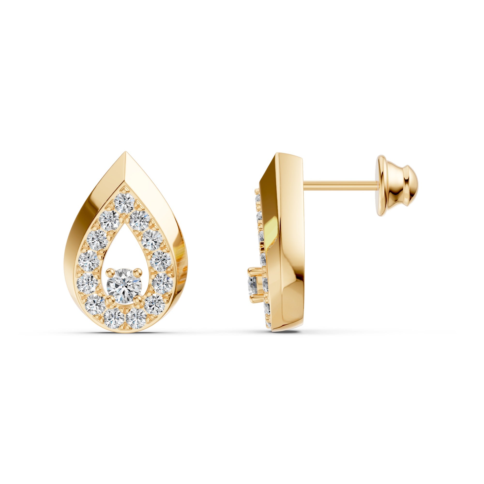 Gleaming Dew Drop Diamond Earrings
