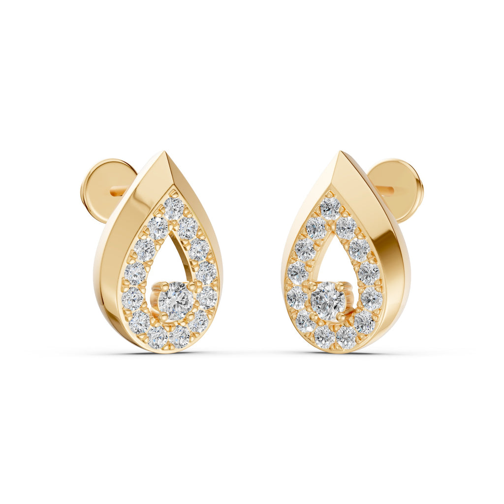 Gleaming Dew Drop Diamond Earrings