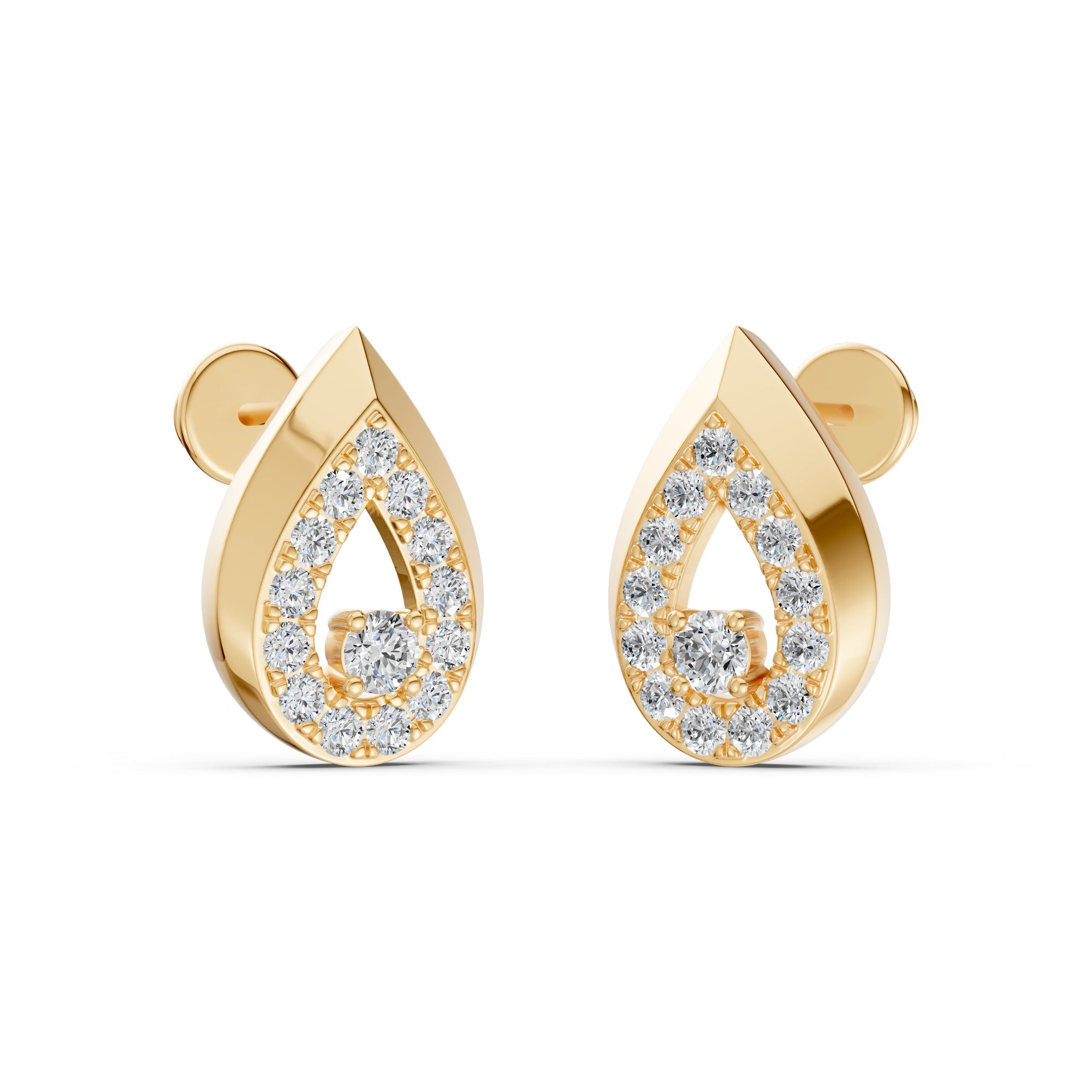 Gleaming Dew Drop Diamond Earrings