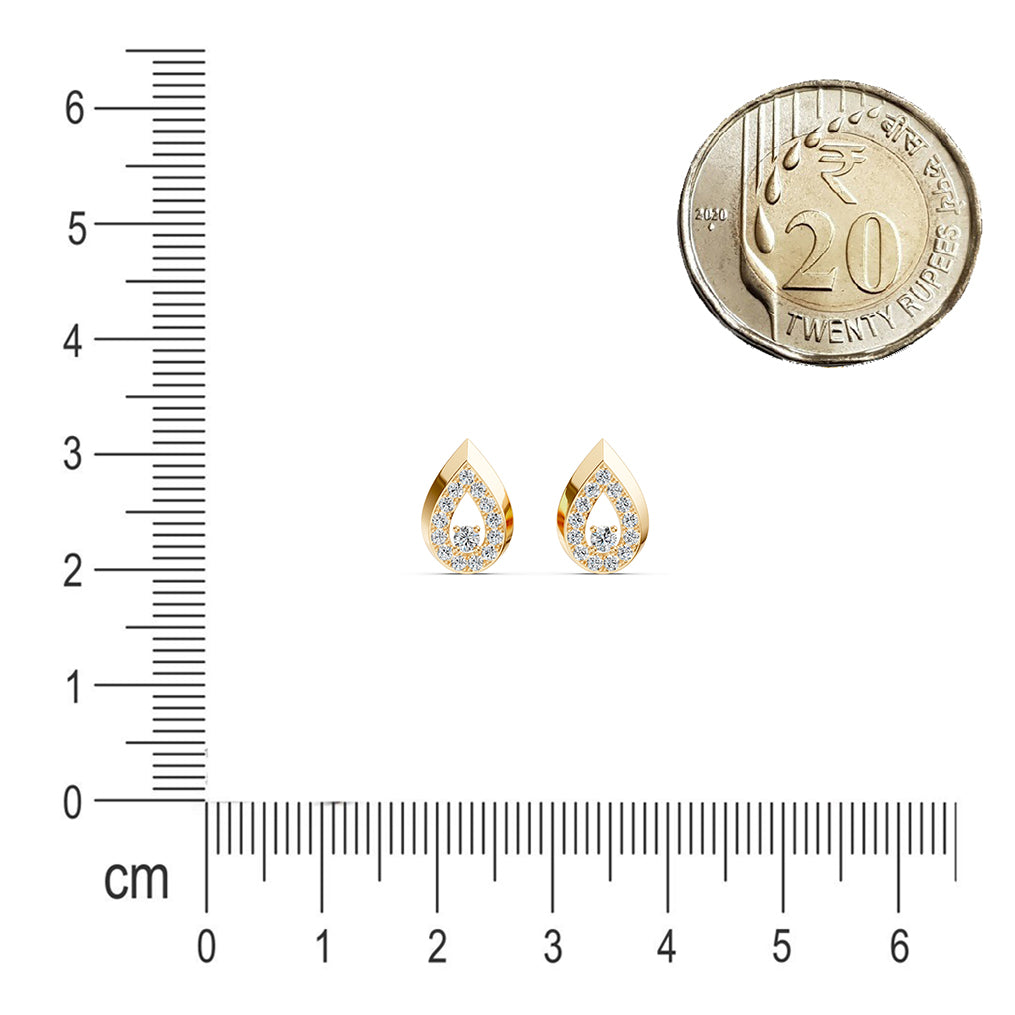 Gleaming Dew Drop Diamond Earrings