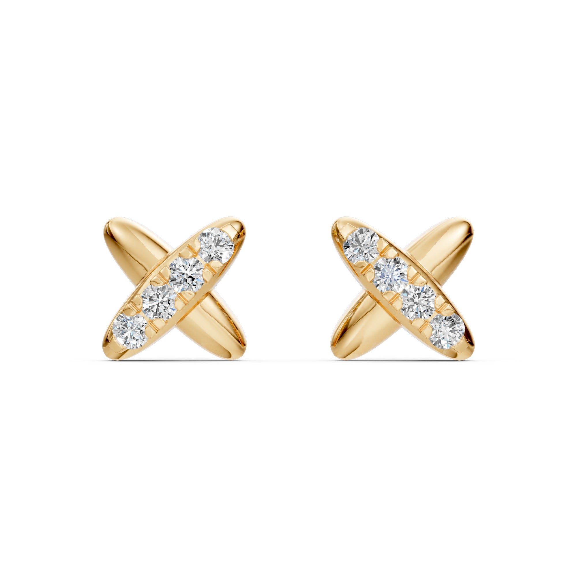Multipierce Crossover Diamond Earrings