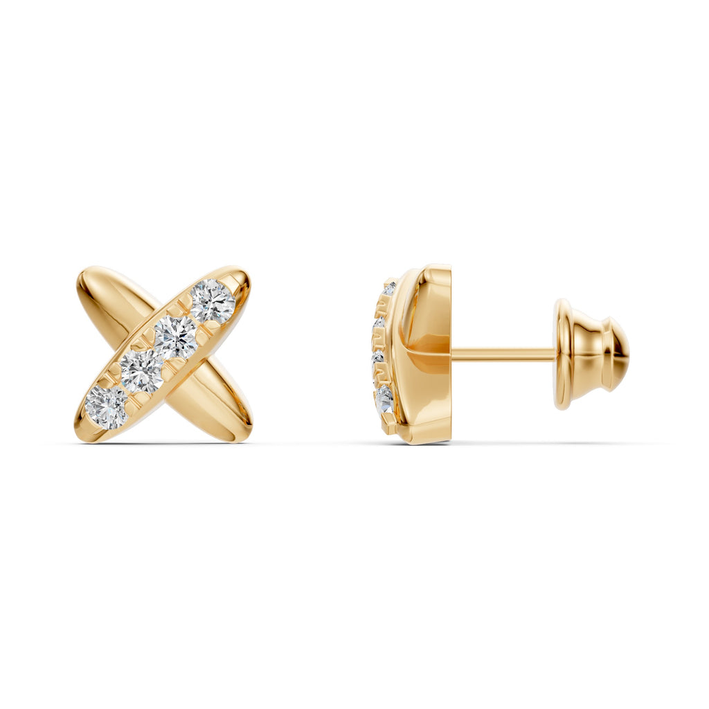 Multipierce Crossover Diamond Earrings