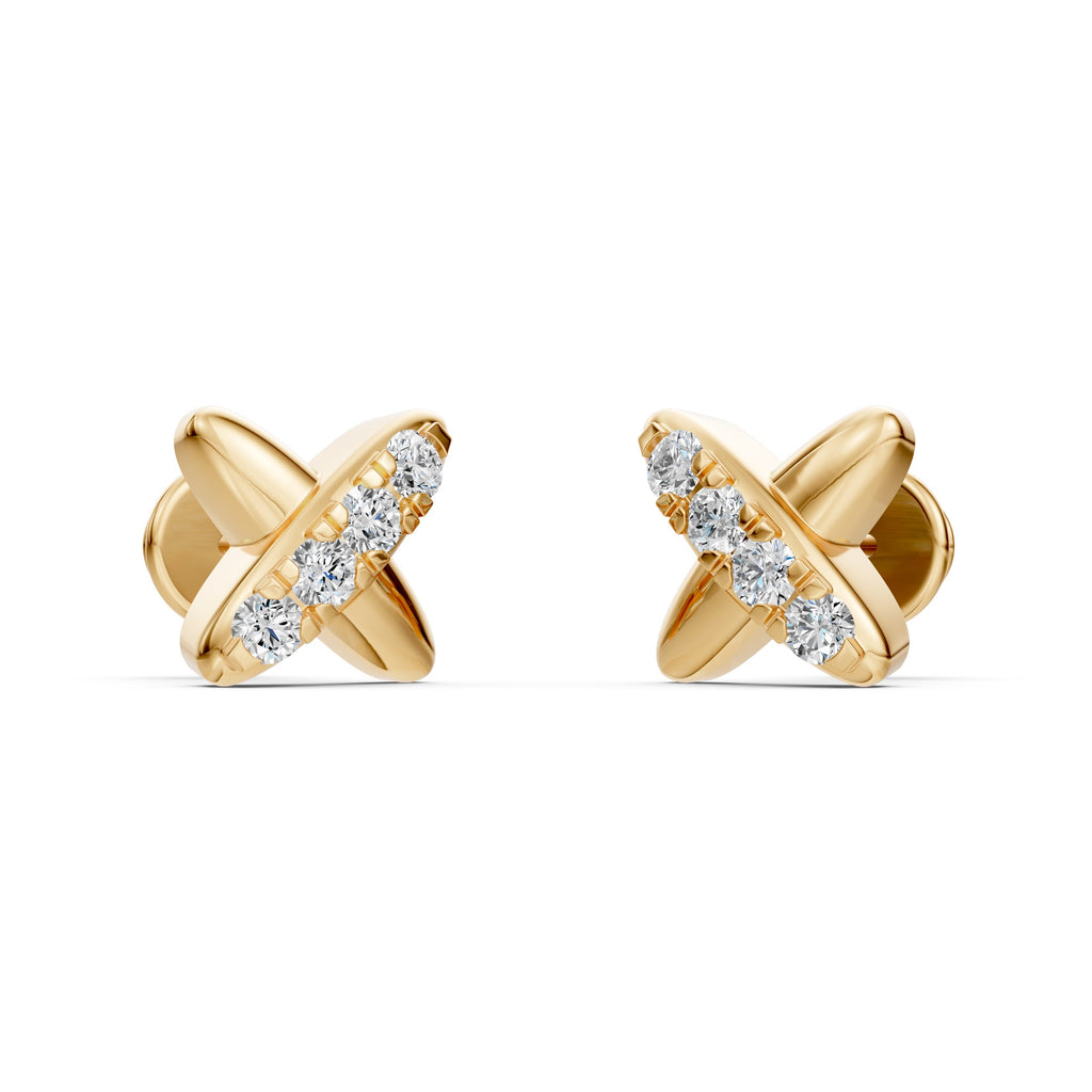 Multipierce Crossover Diamond Earrings