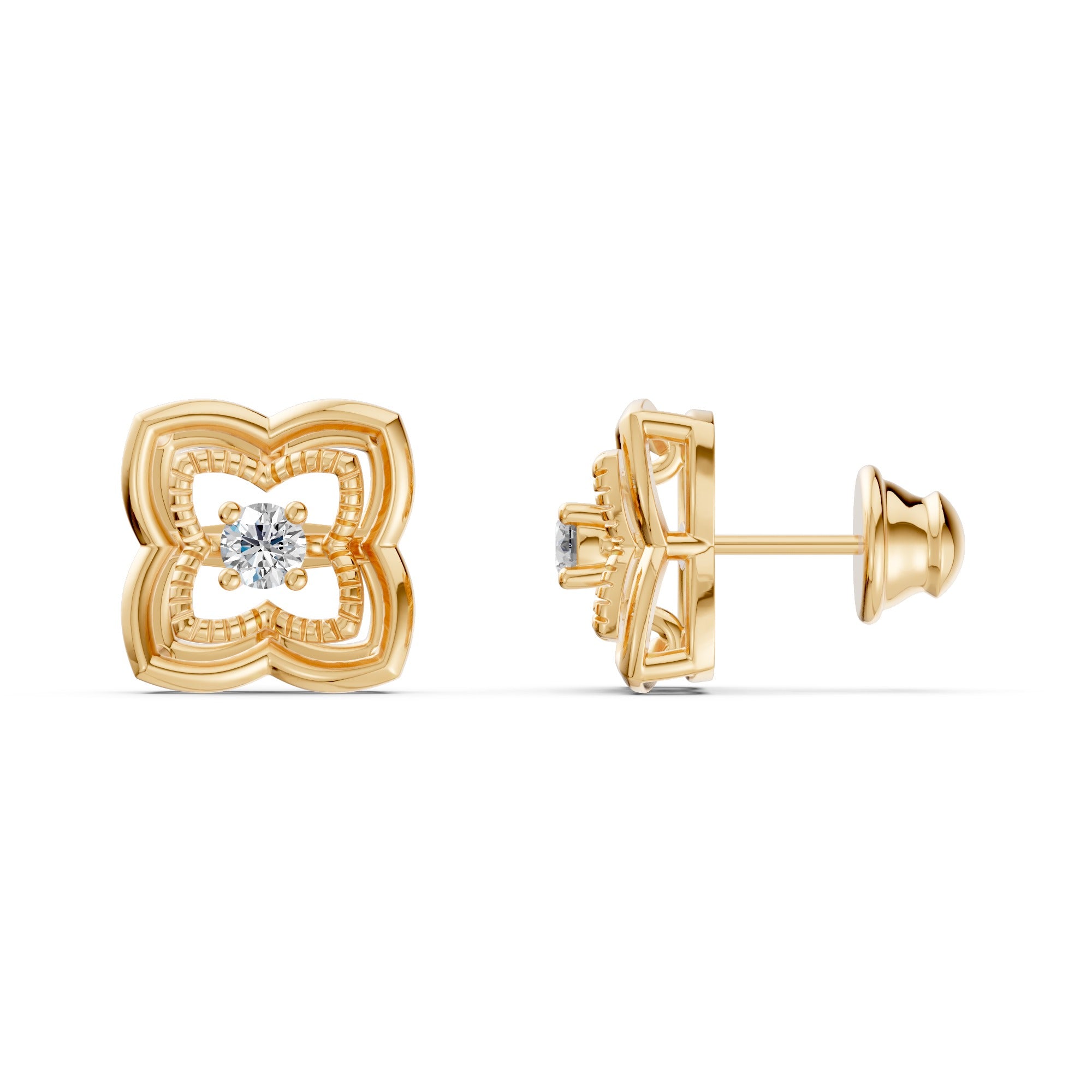 Four Leaf Clover Diamond Earrings