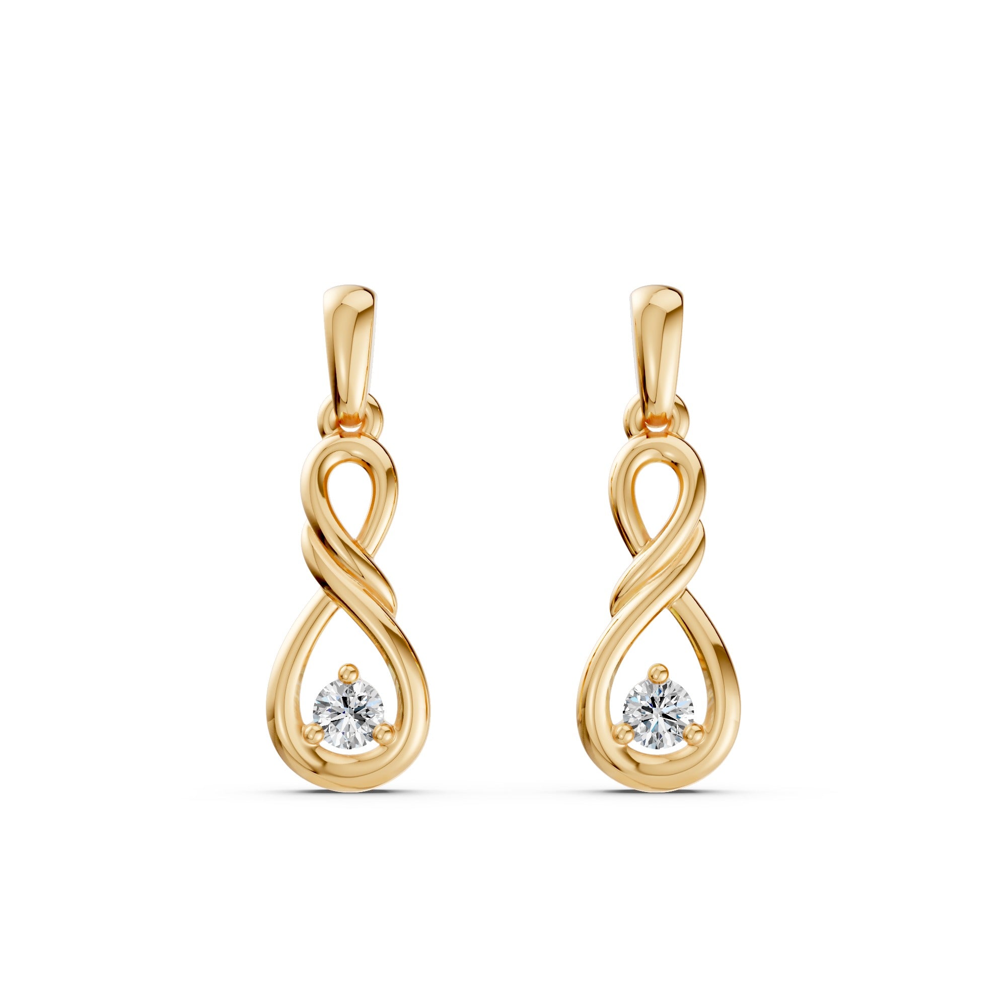 Infinity Twist Diamond Earrings