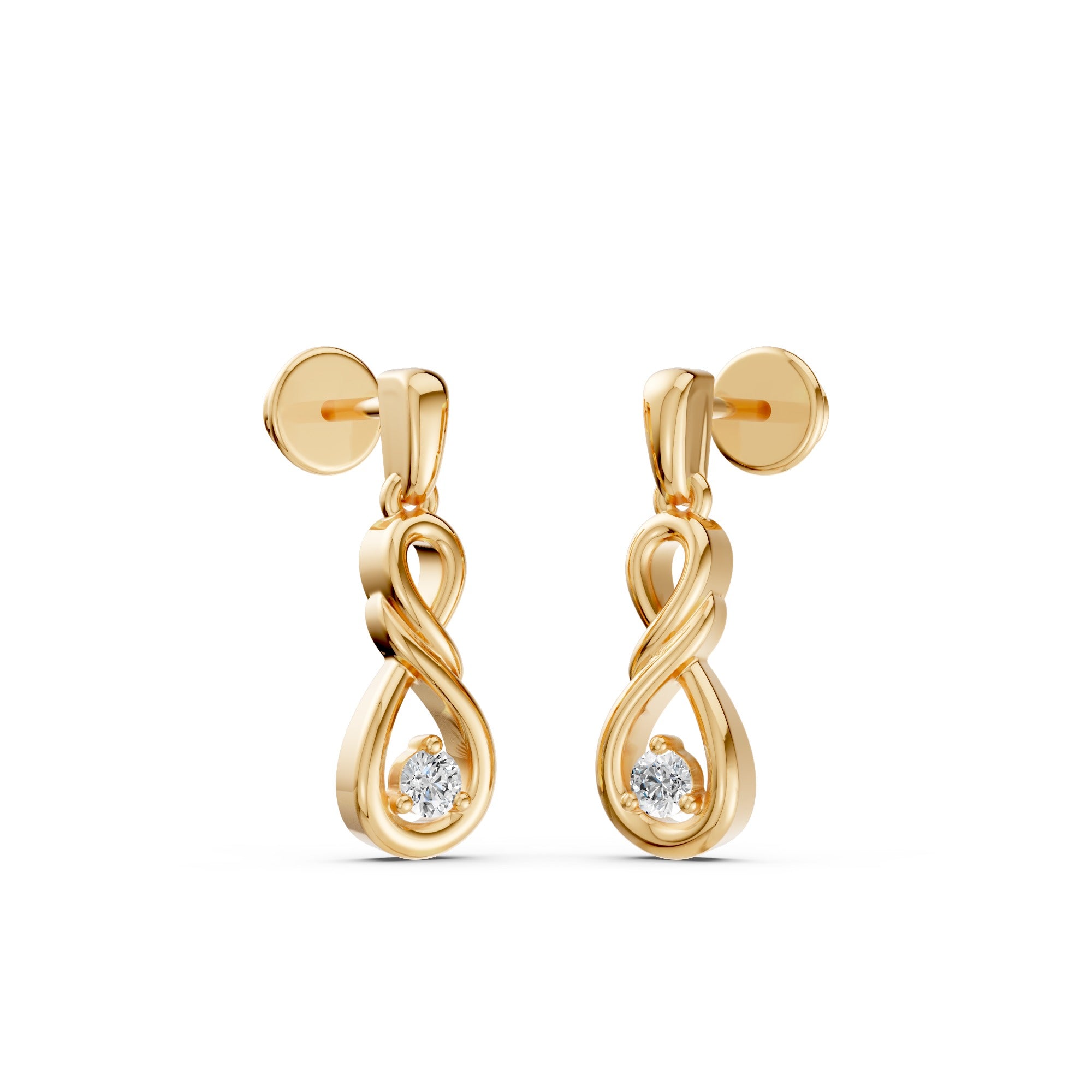 Infinity Twist Diamond Earrings