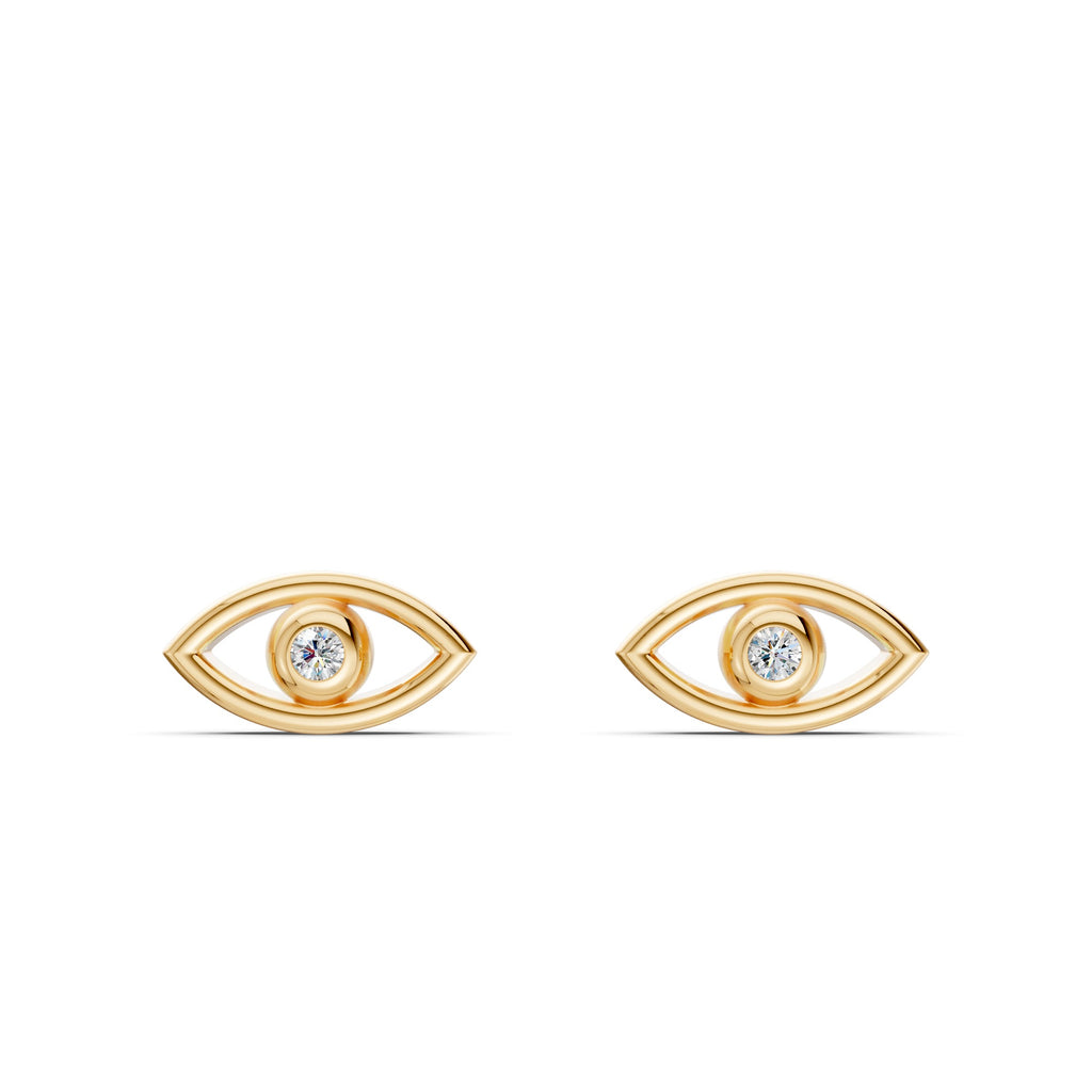 Evil Eye Diamond Studs