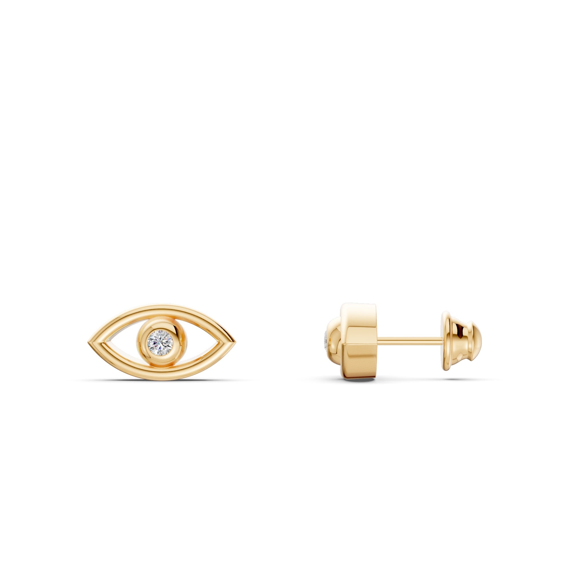 Evil Eye Diamond Studs