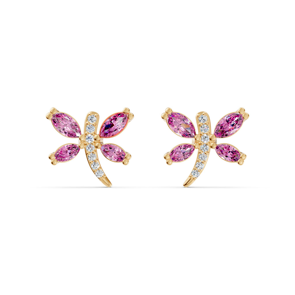 Whispering Dragonfly Diamond Earrings
