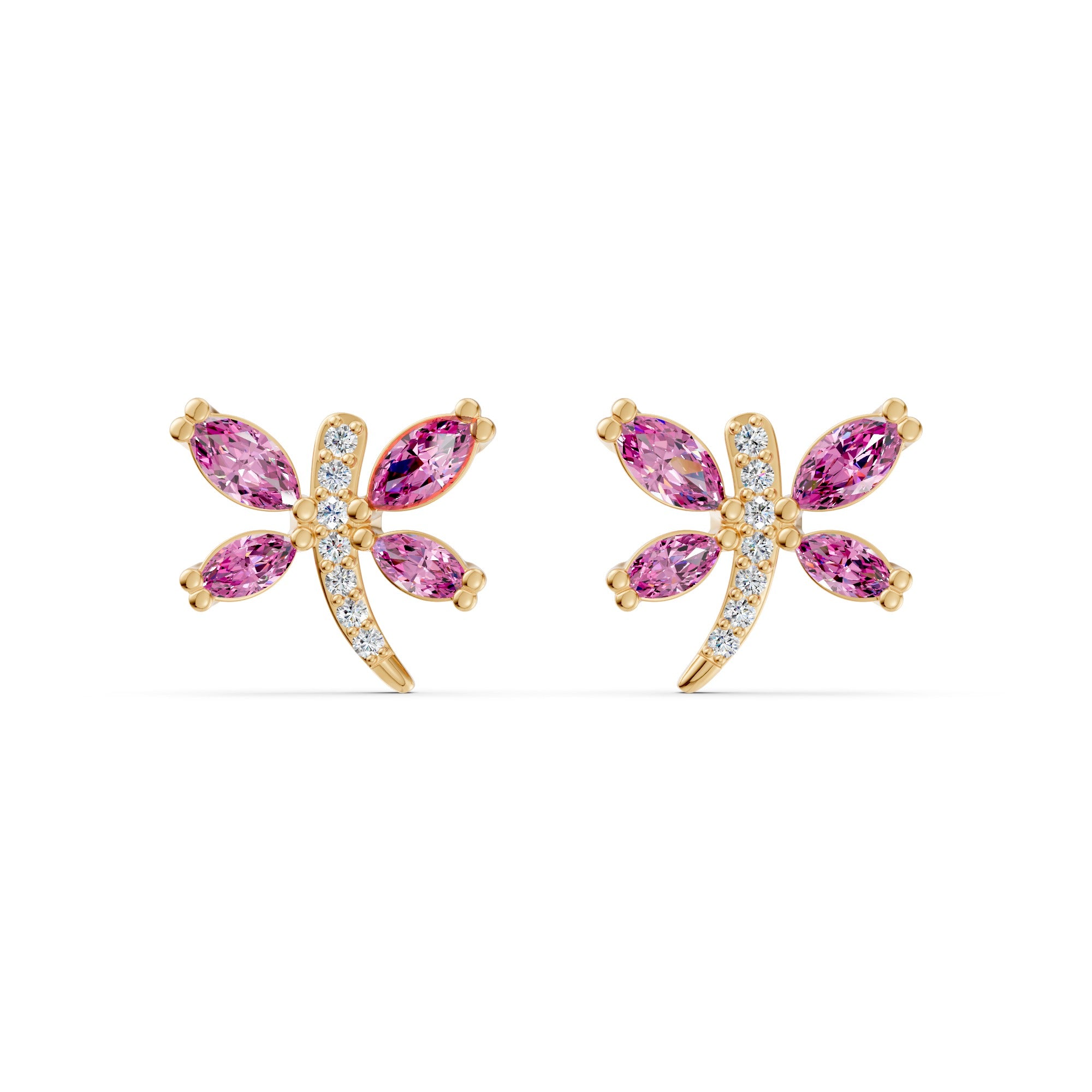 Whispering Dragonfly Diamond Earrings