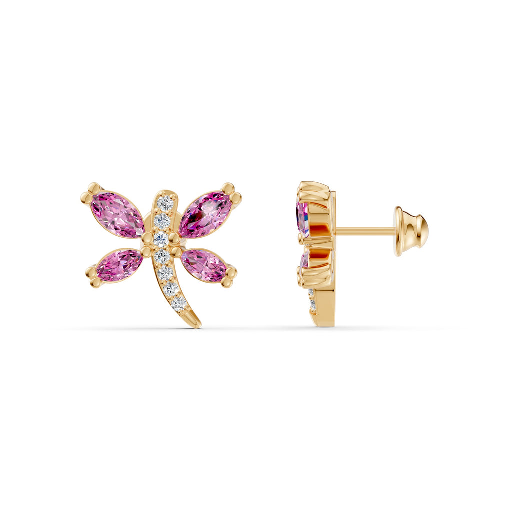 Whispering Dragonfly Diamond Earrings