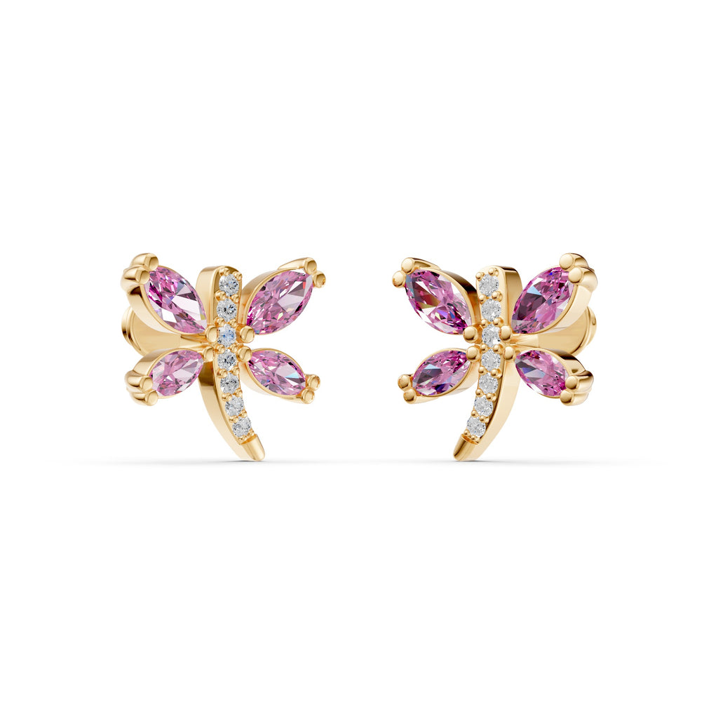 Whispering Dragonfly Diamond Earrings