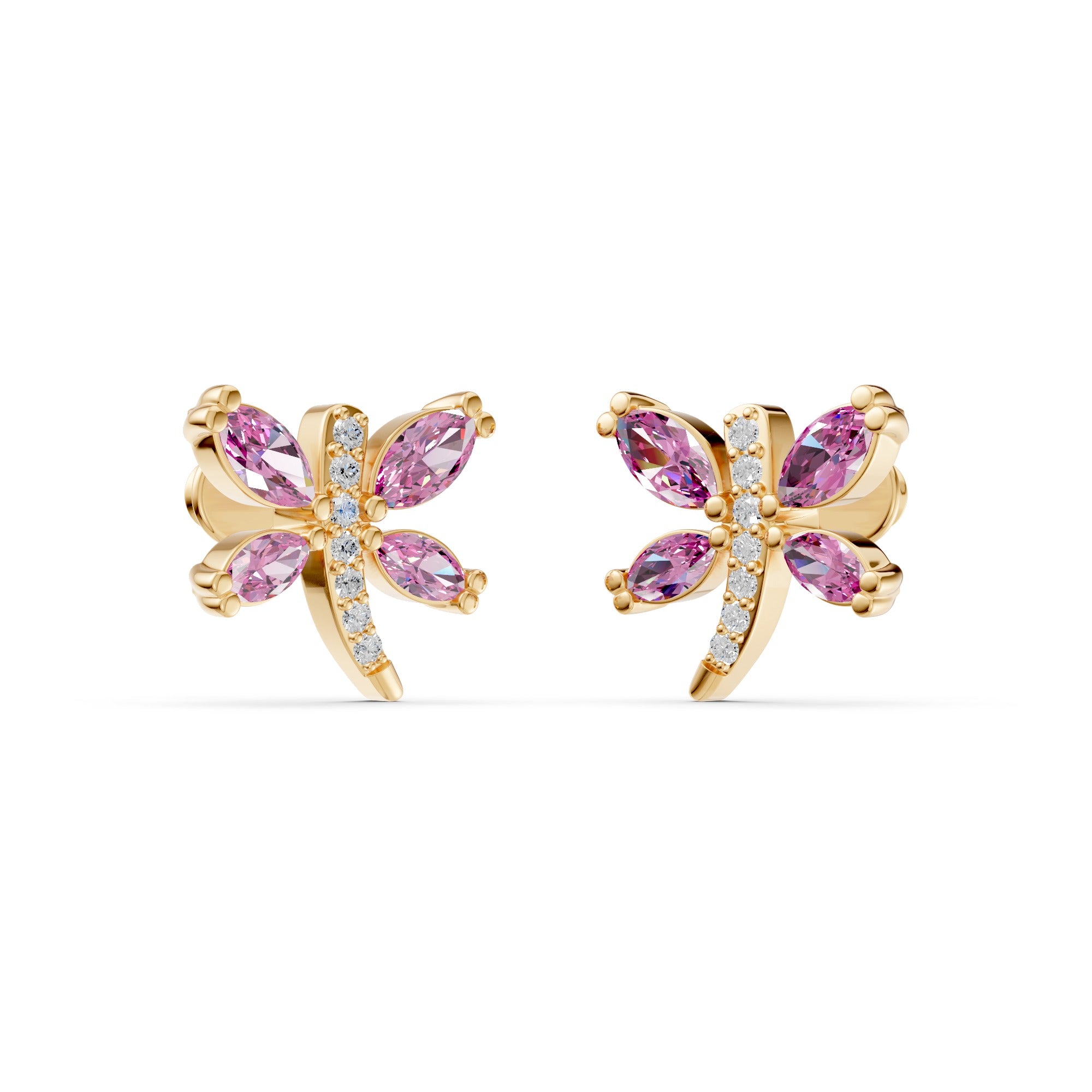 Whispering Dragonfly Diamond Earrings