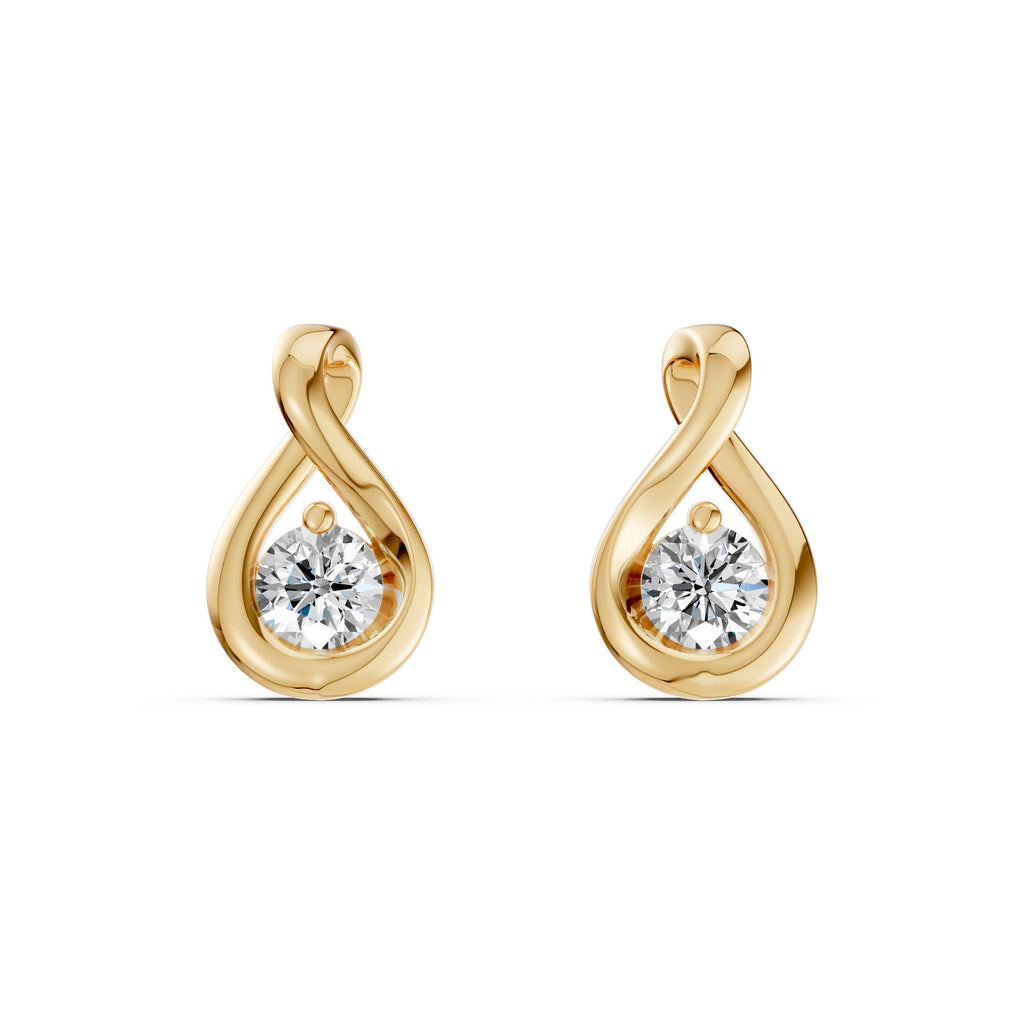 Twisted Drop Diamond Earrings
