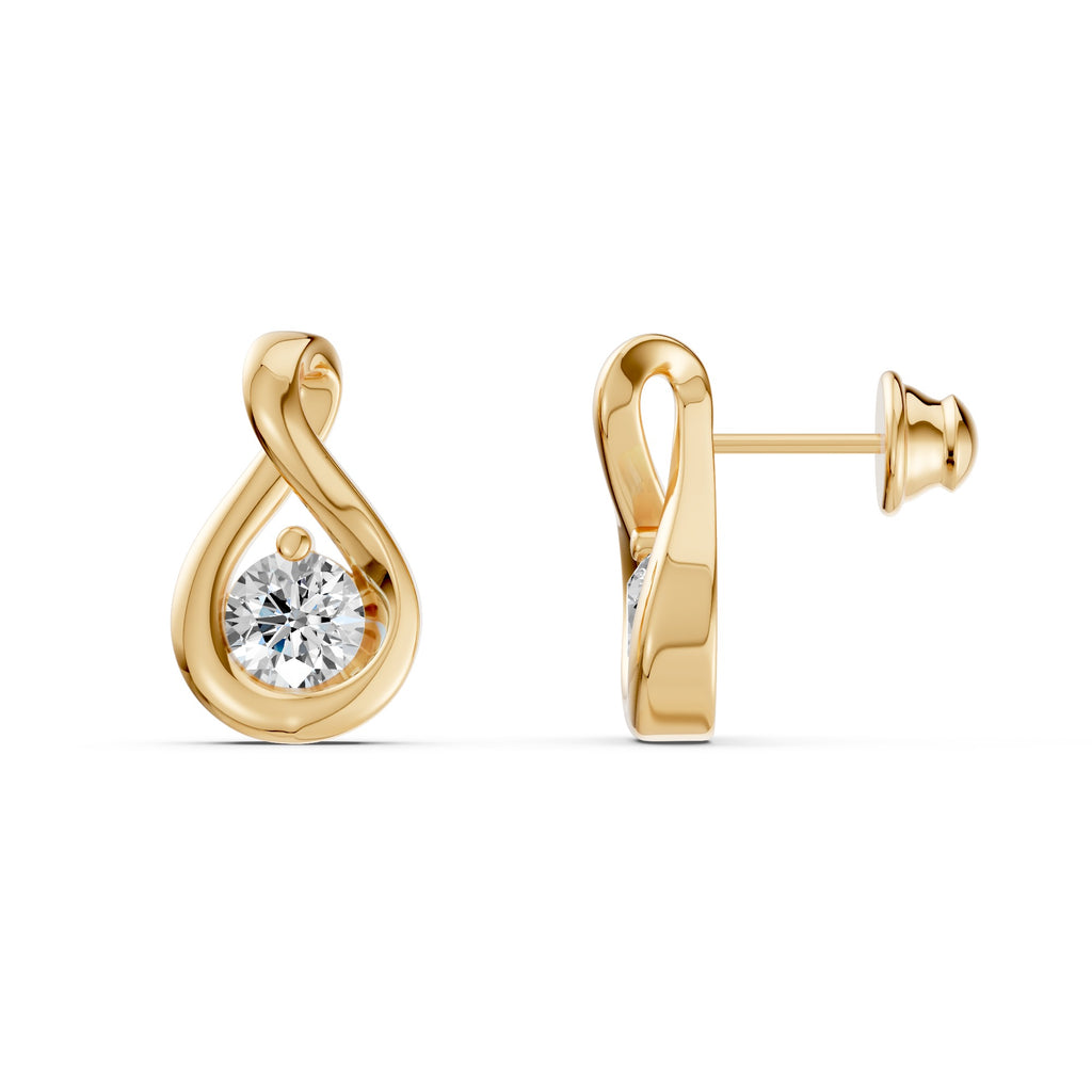 Twisted Drop Diamond Earrings