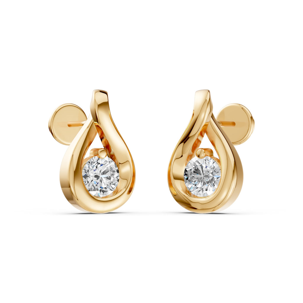 Twisted Drop Diamond Earrings