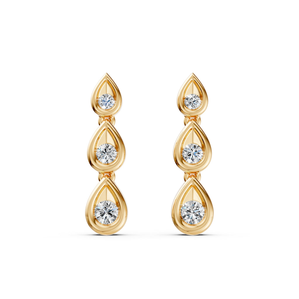 Trinity Pear Diamond Earrings