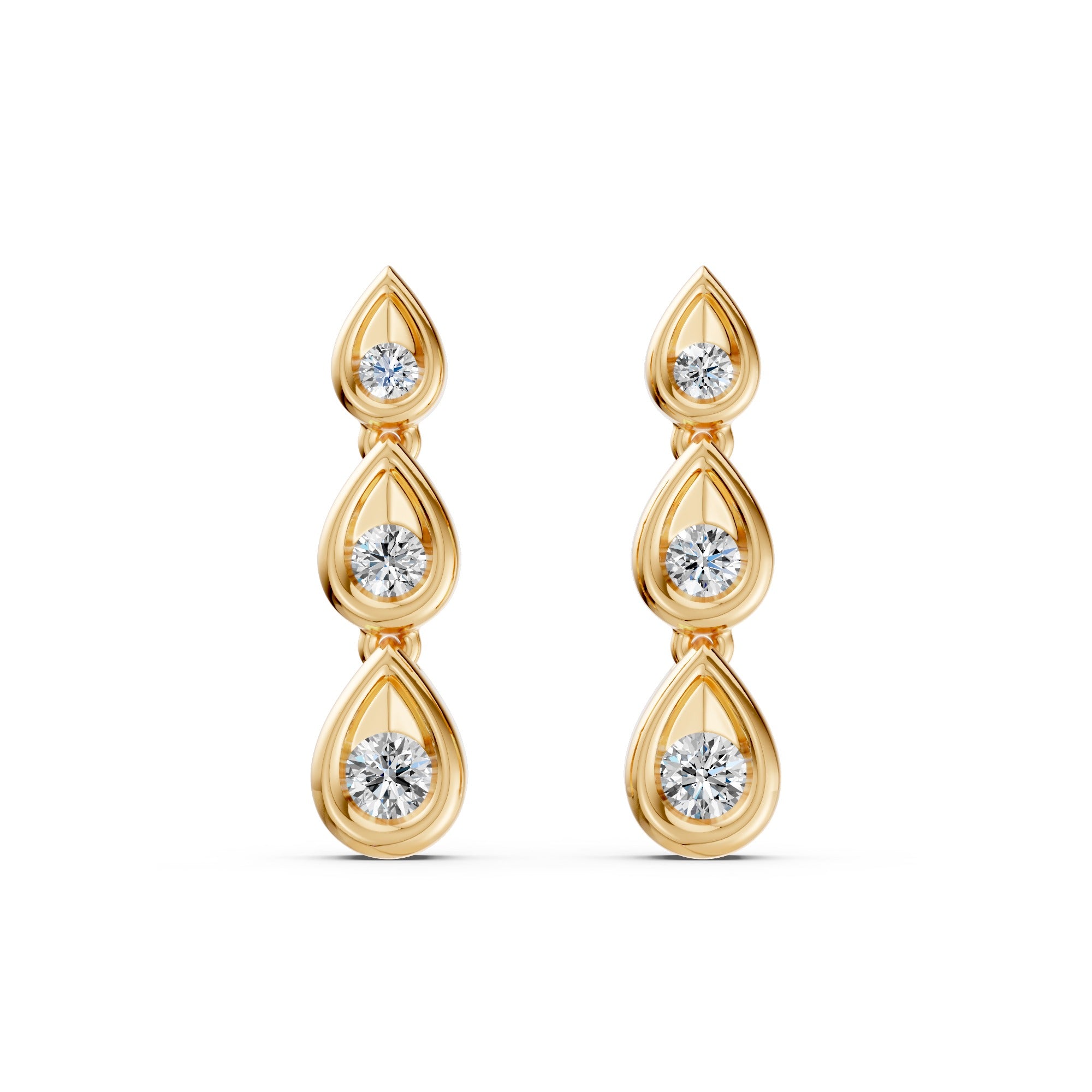 Trinity Pear Diamond Earrings