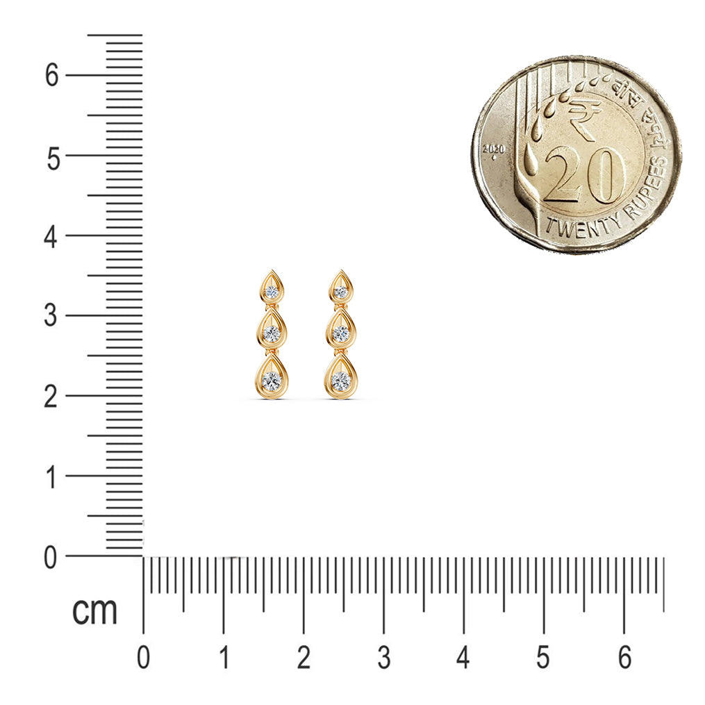 Trinity Pear Diamond Earrings