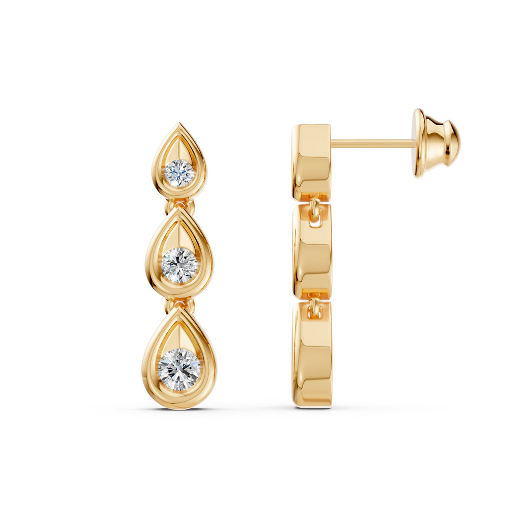 Trinity Pear Diamond Earrings
