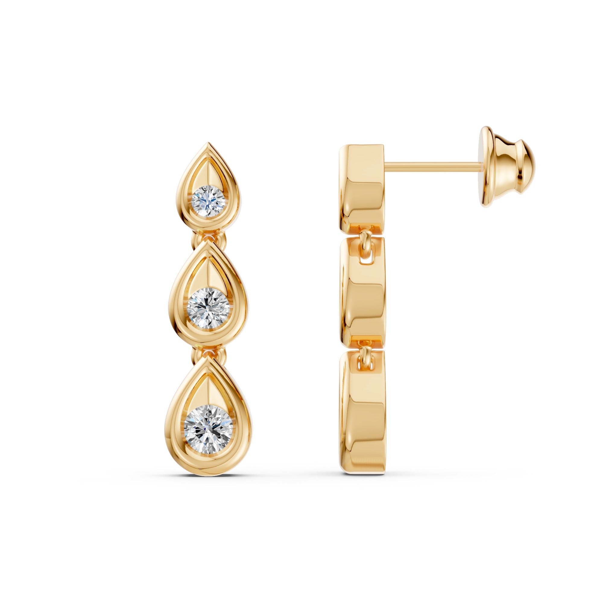Trinity Pear Diamond Earrings