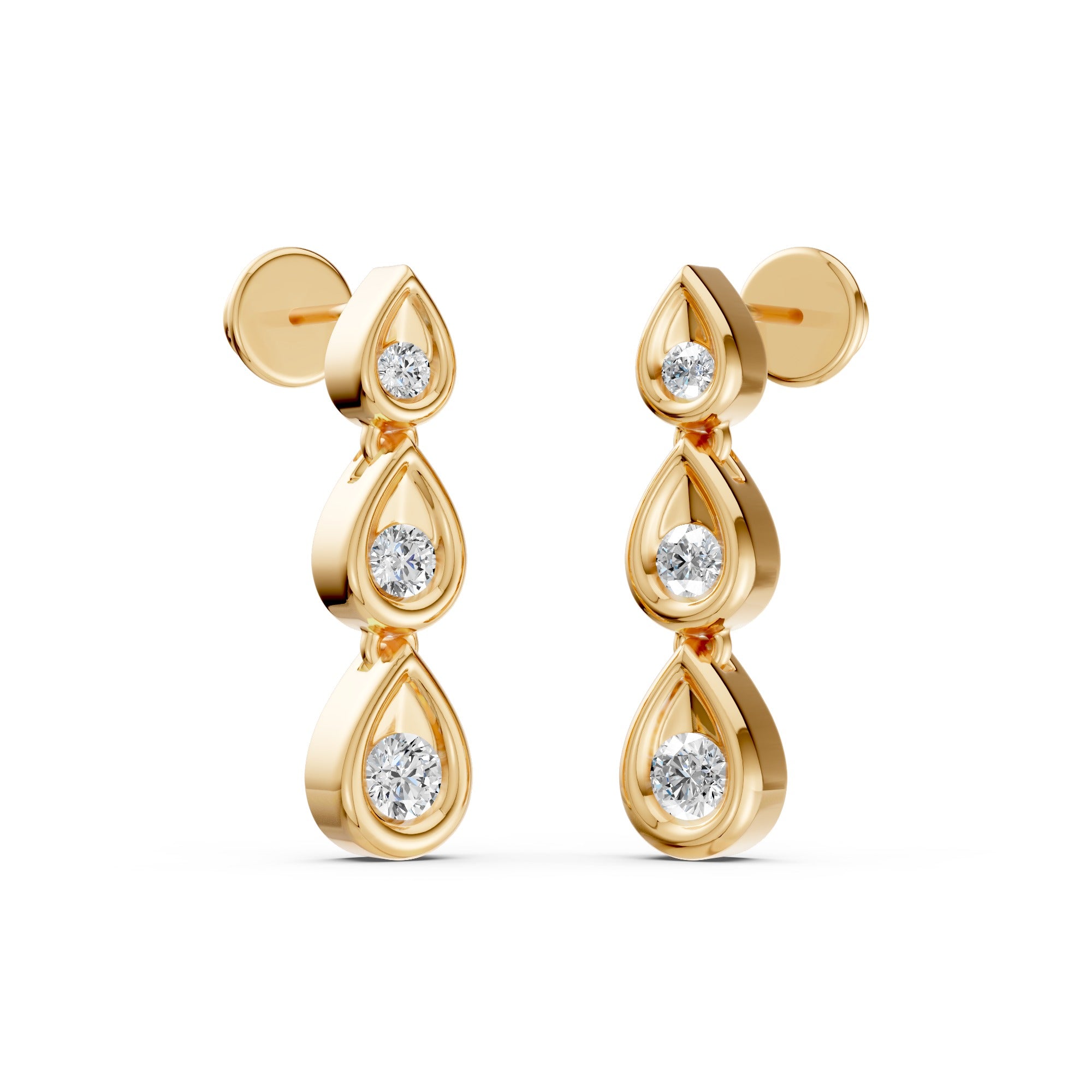 Trinity Pear Diamond Earrings