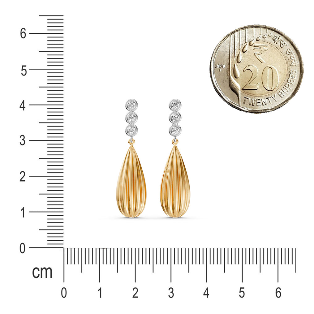 Two-Tone Diamond Drop Earrings