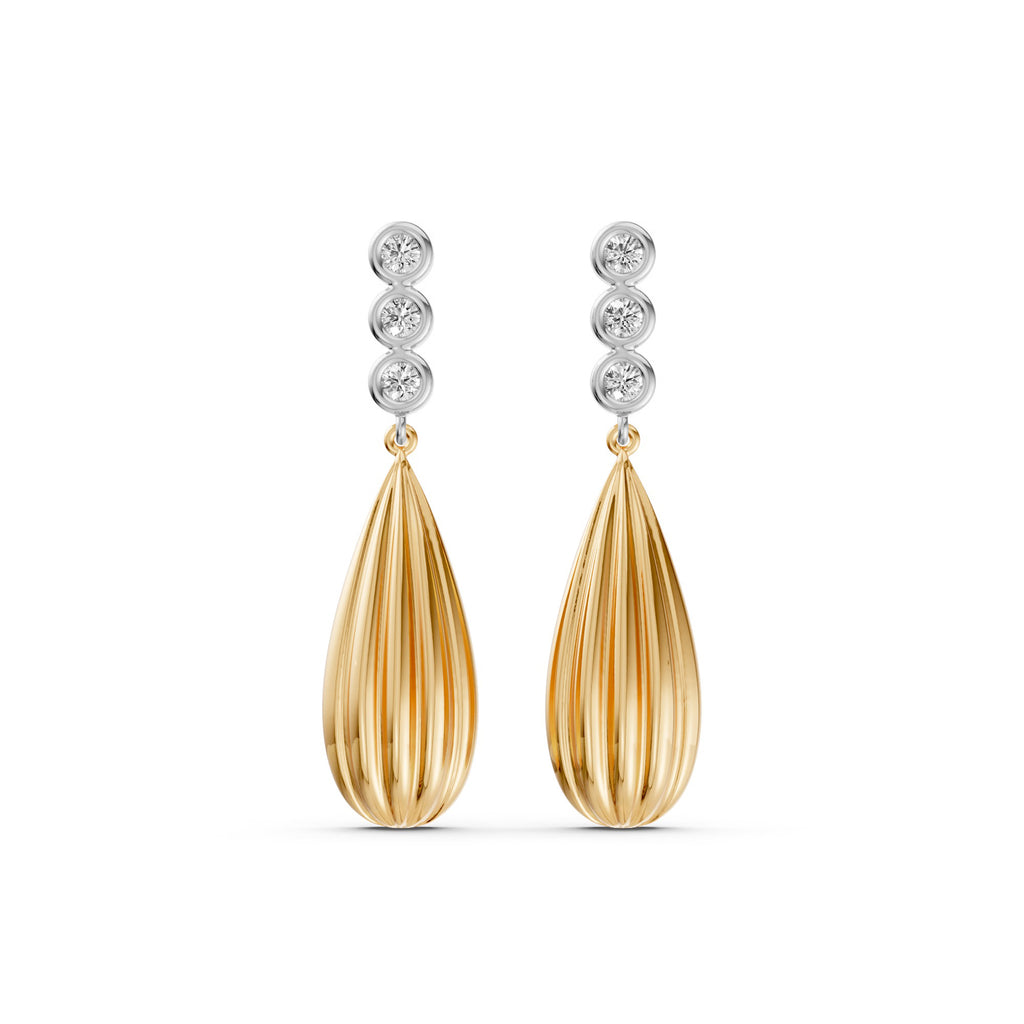Two-Tone Diamond Drop Earrings