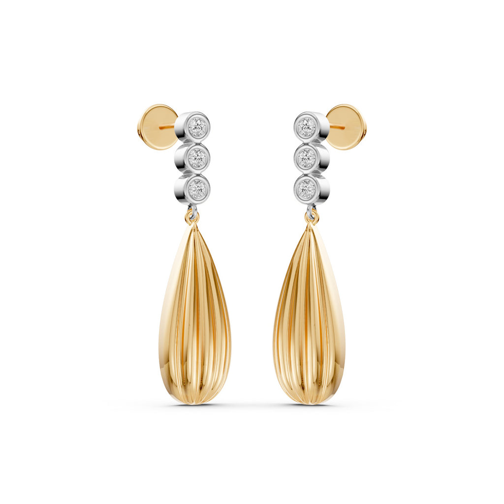 Two-Tone Diamond Drop Earrings