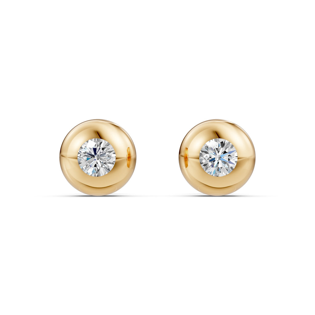 Golden Bead Diamond Earrings