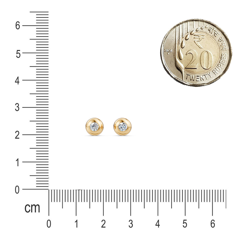 Golden Bead Diamond Earrings