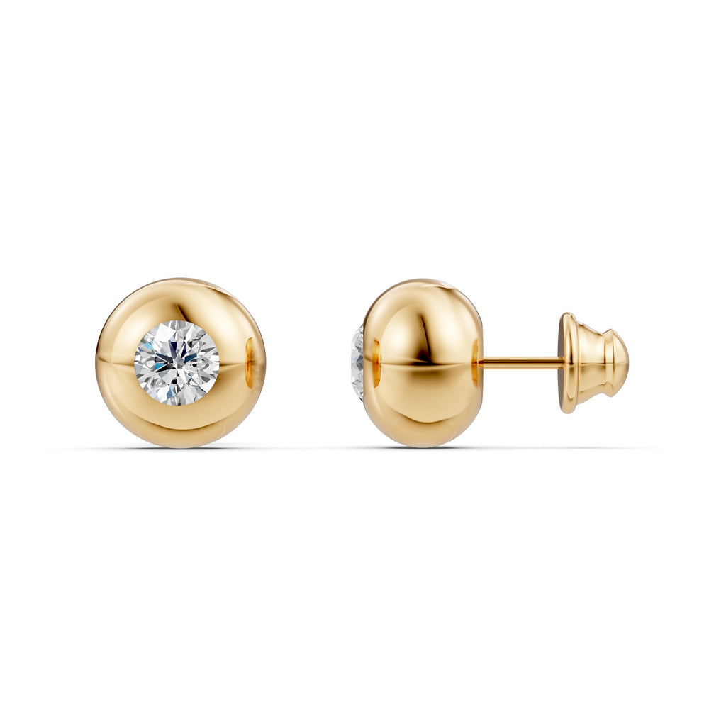 Golden Bead Diamond Earrings