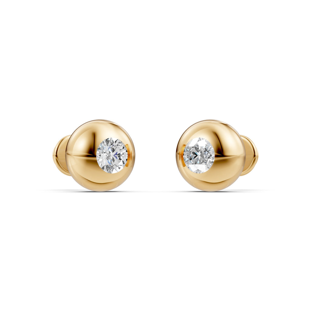 Golden Bead Diamond Earrings