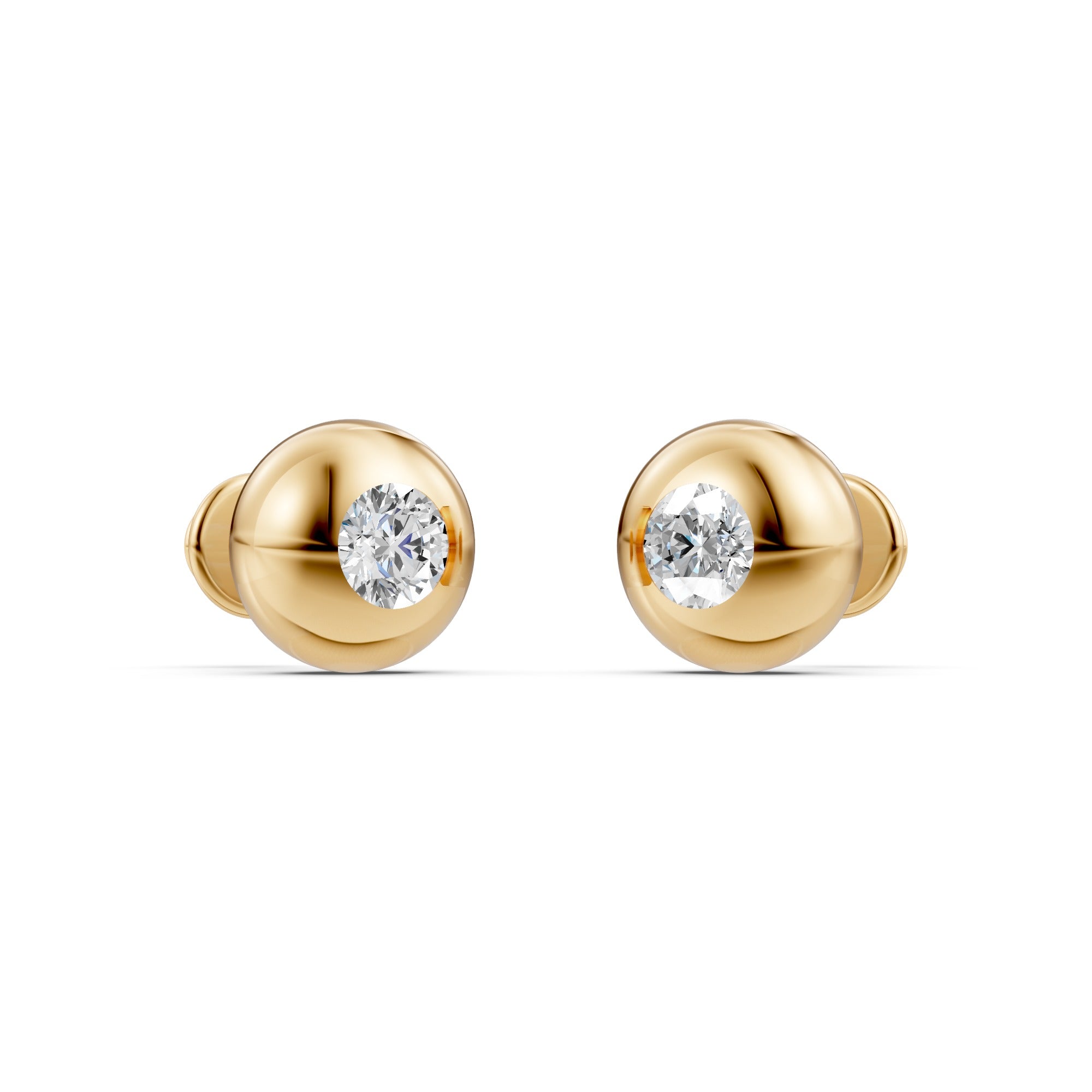 Golden Bead Diamond Earrings