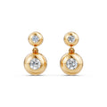 Double Gold Bead Diamond Earrings