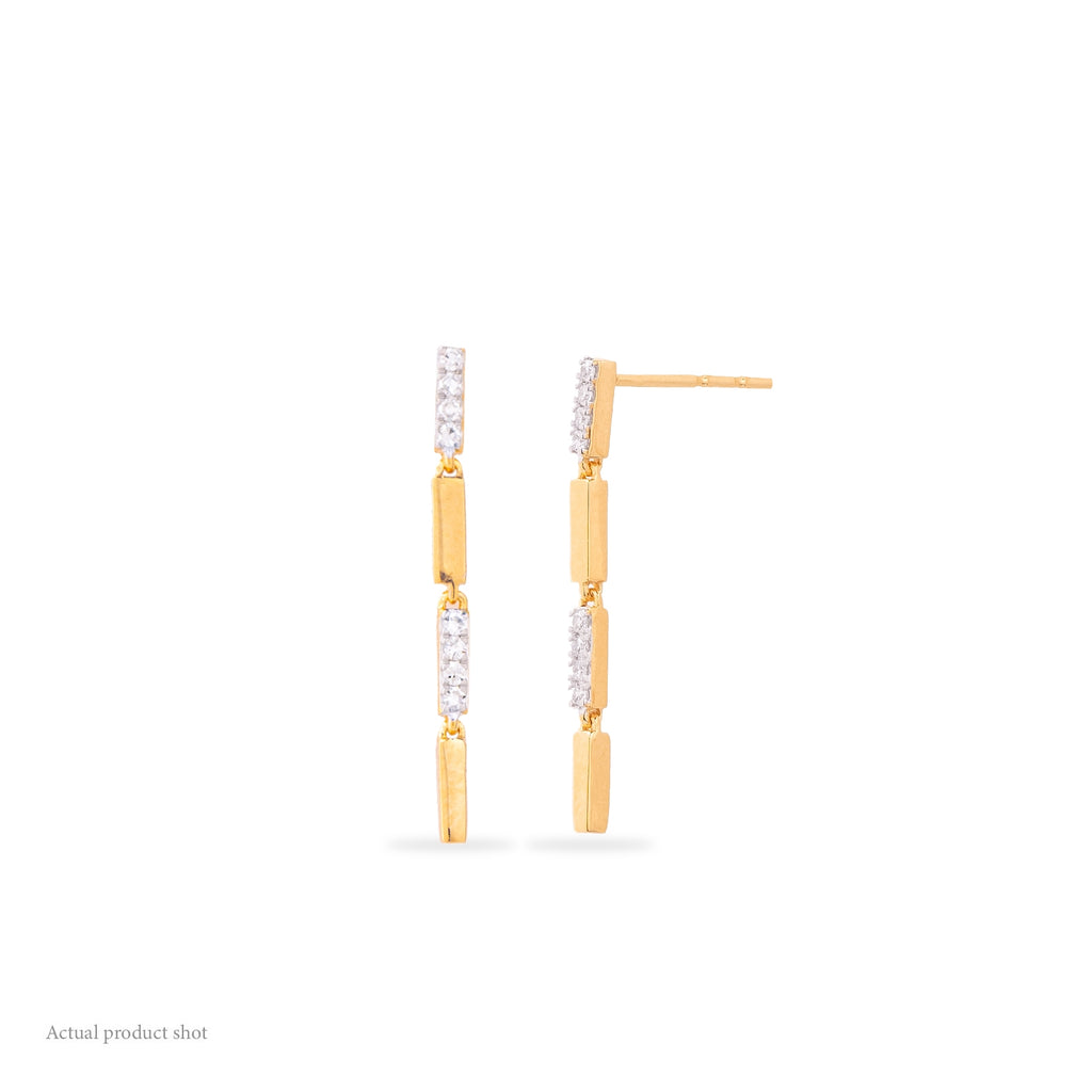 Linear Drop Diamond Earrings