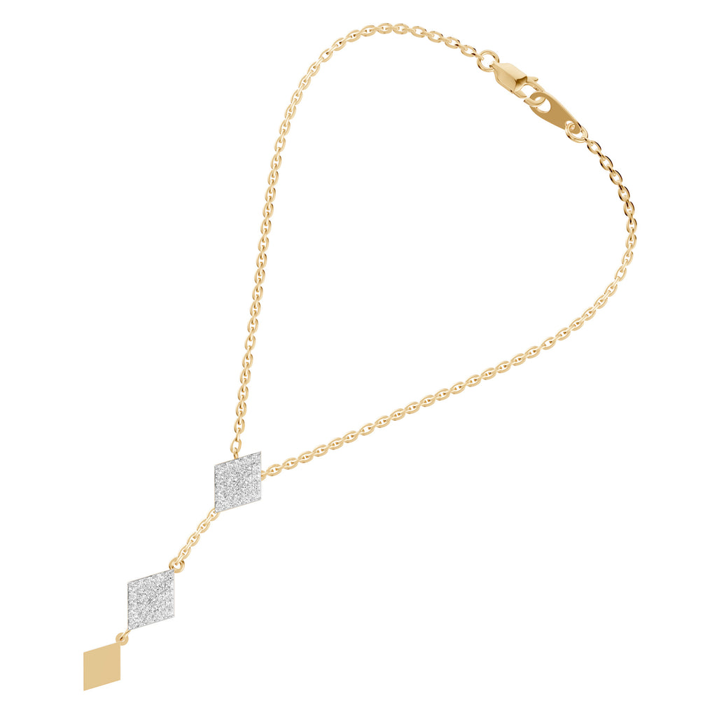 Facet Drop Diamond Lariat Necklace
