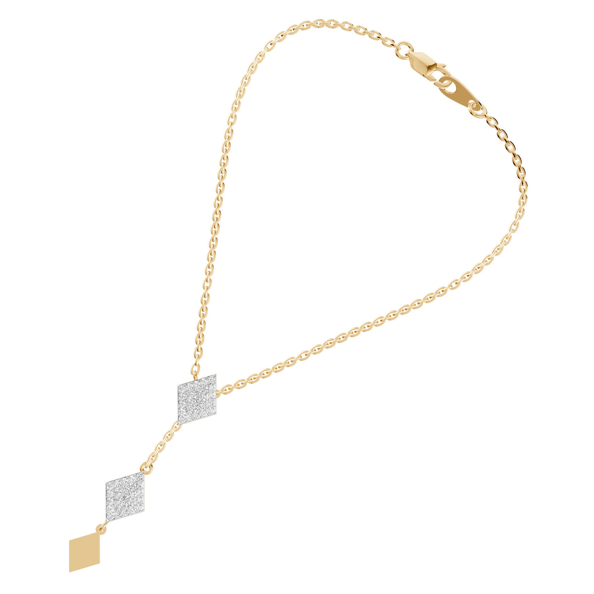 Facet Drop Diamond Lariat Necklace