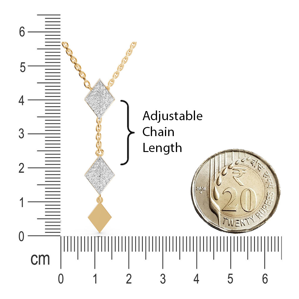 Facet Drop Diamond Lariat Necklace
