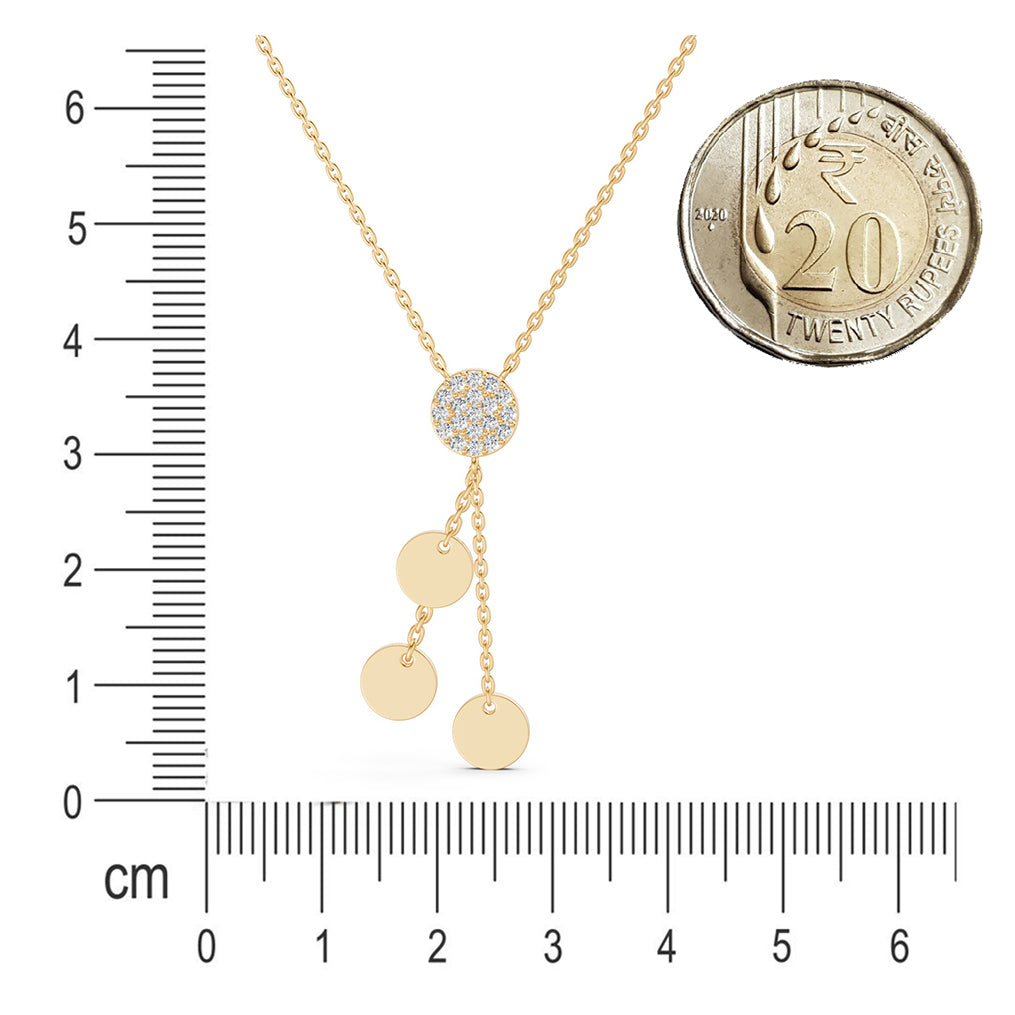 Triple Disc Drop Diamond Necklace