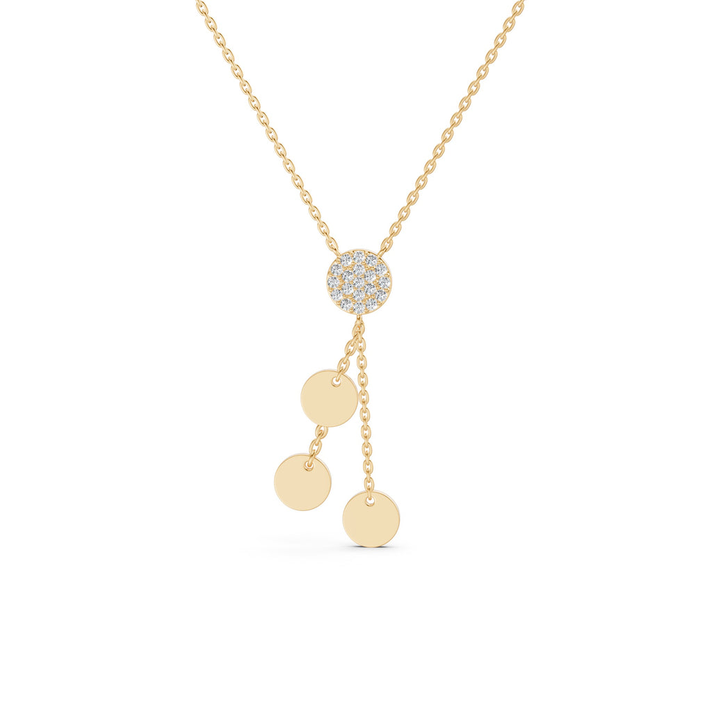 Triple Disc Drop Diamond Necklace