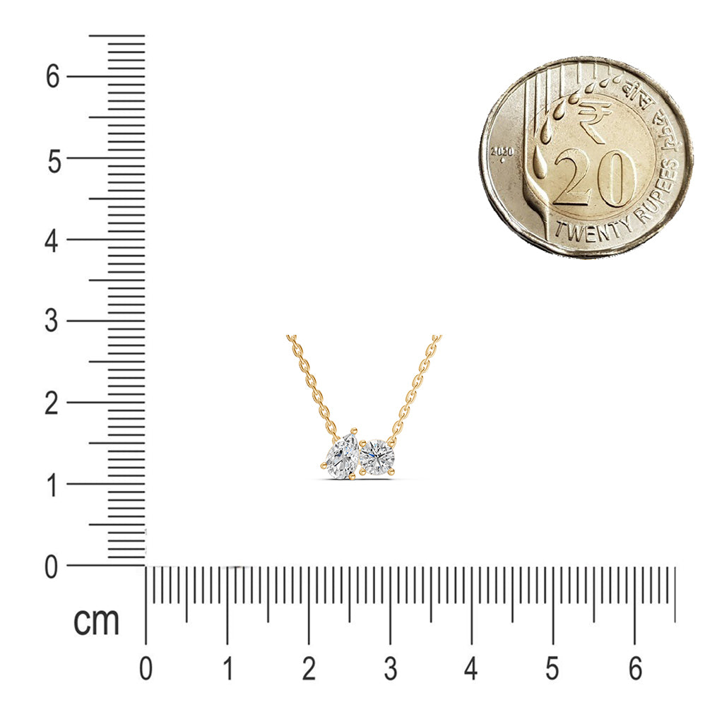 Round And Pear Toi-Et-Moi Diamond Necklace