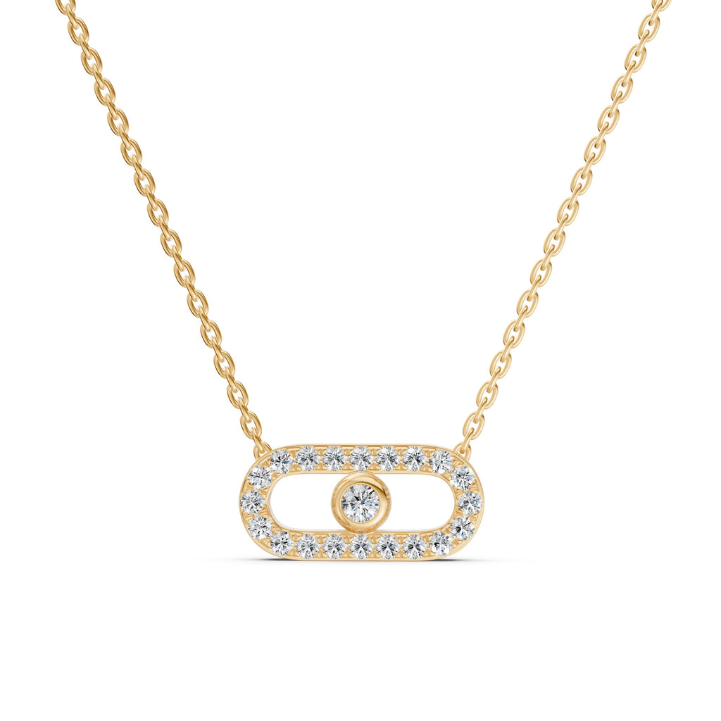 Floating Diamond Paperclip Necklace