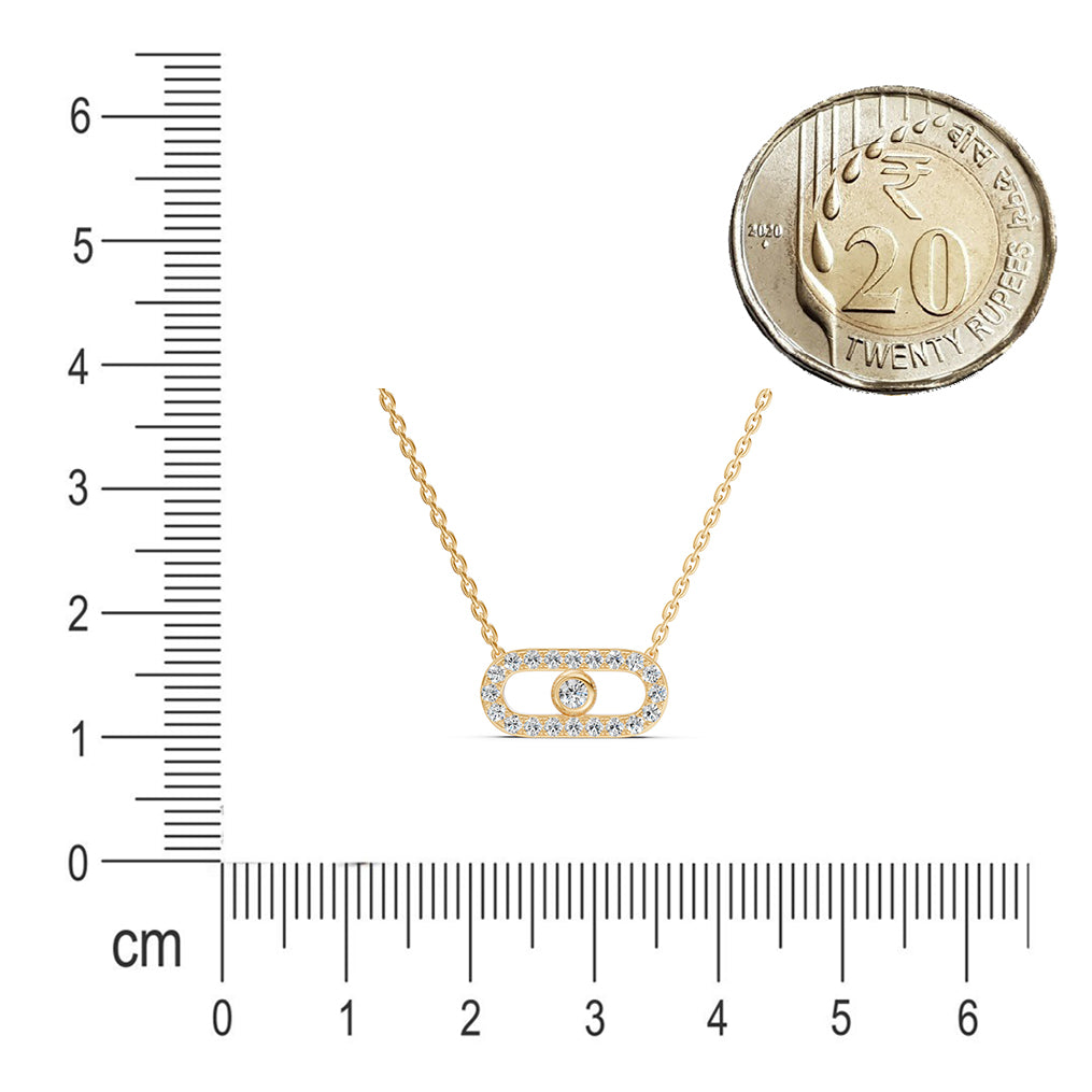 Floating Diamond Paperclip Necklace
